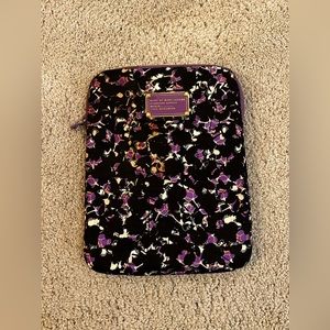 MARC BY MARC JACOBS floral IPAD TABLET SLEEVE CASE padded black velvet
